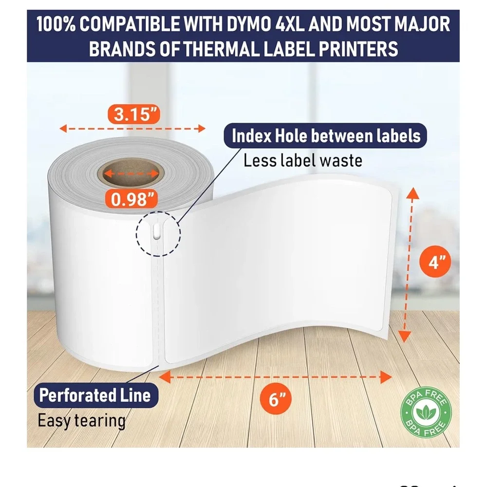 Lot of 2 Dasher 4x6 Thermal Shipping Labels 880 Ct Dymo 4XL Compatible 1744907
